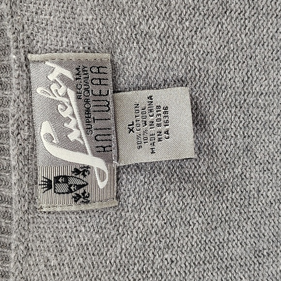 Lucky Knitwear Vintage V Neck Grandpa Sweater Size XL Gray Button down - Picture 4 of 4